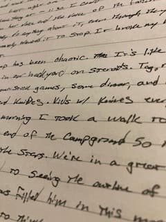 A page of handwritten journal notes